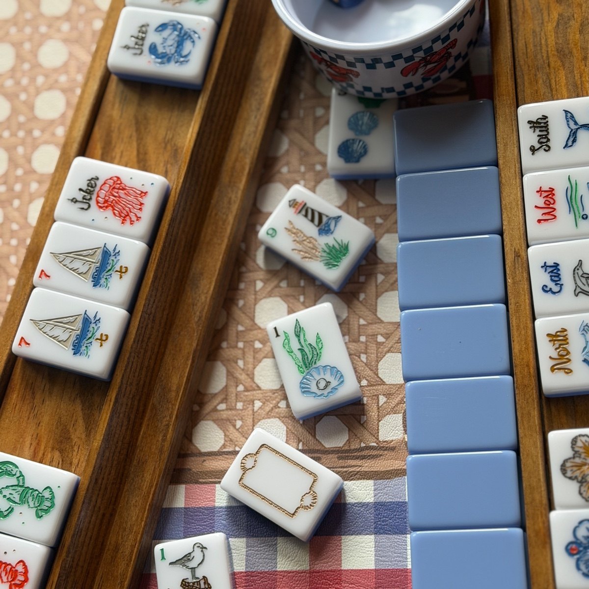 Mahjong pieces styled by a collector