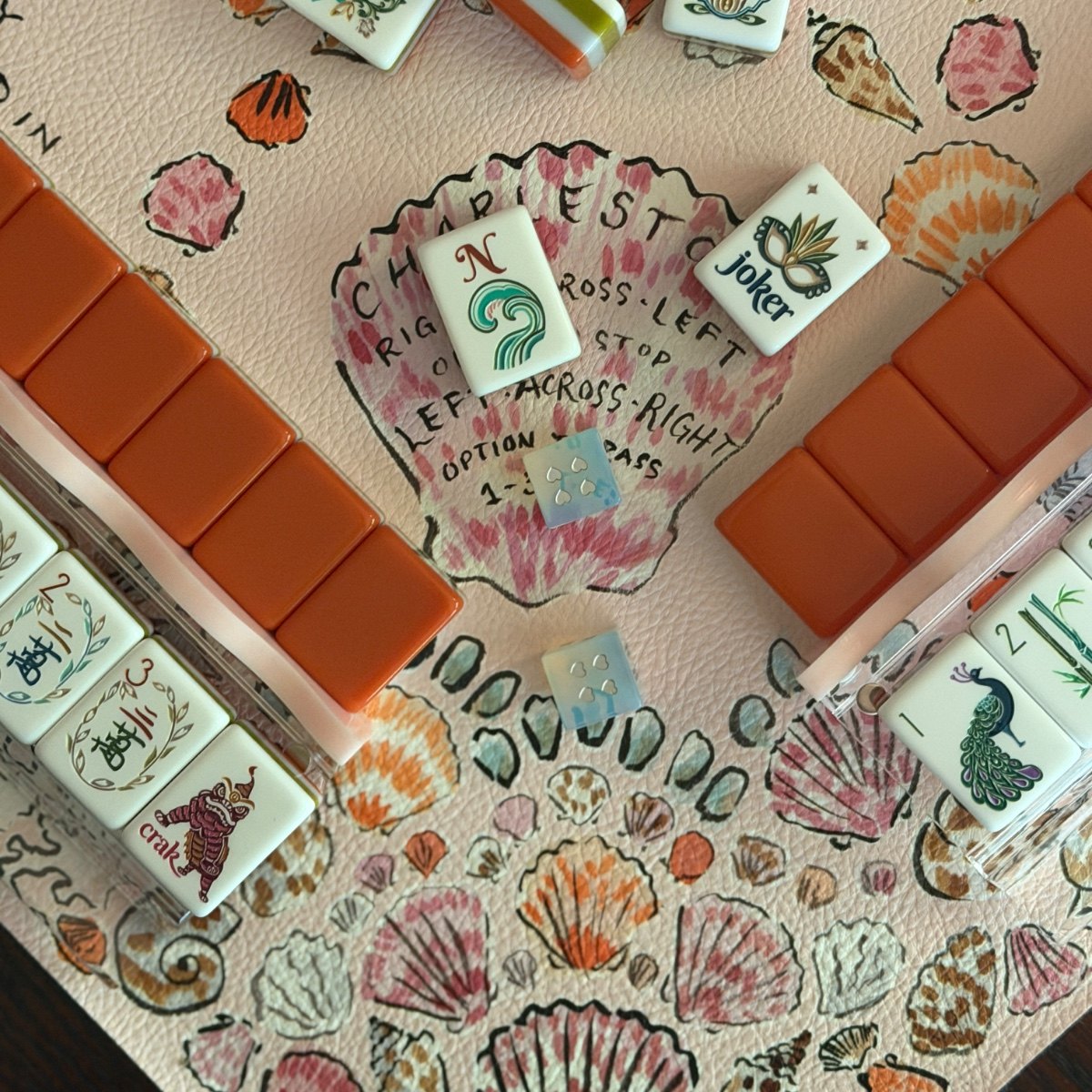 Mahjong pieces styled by a collector