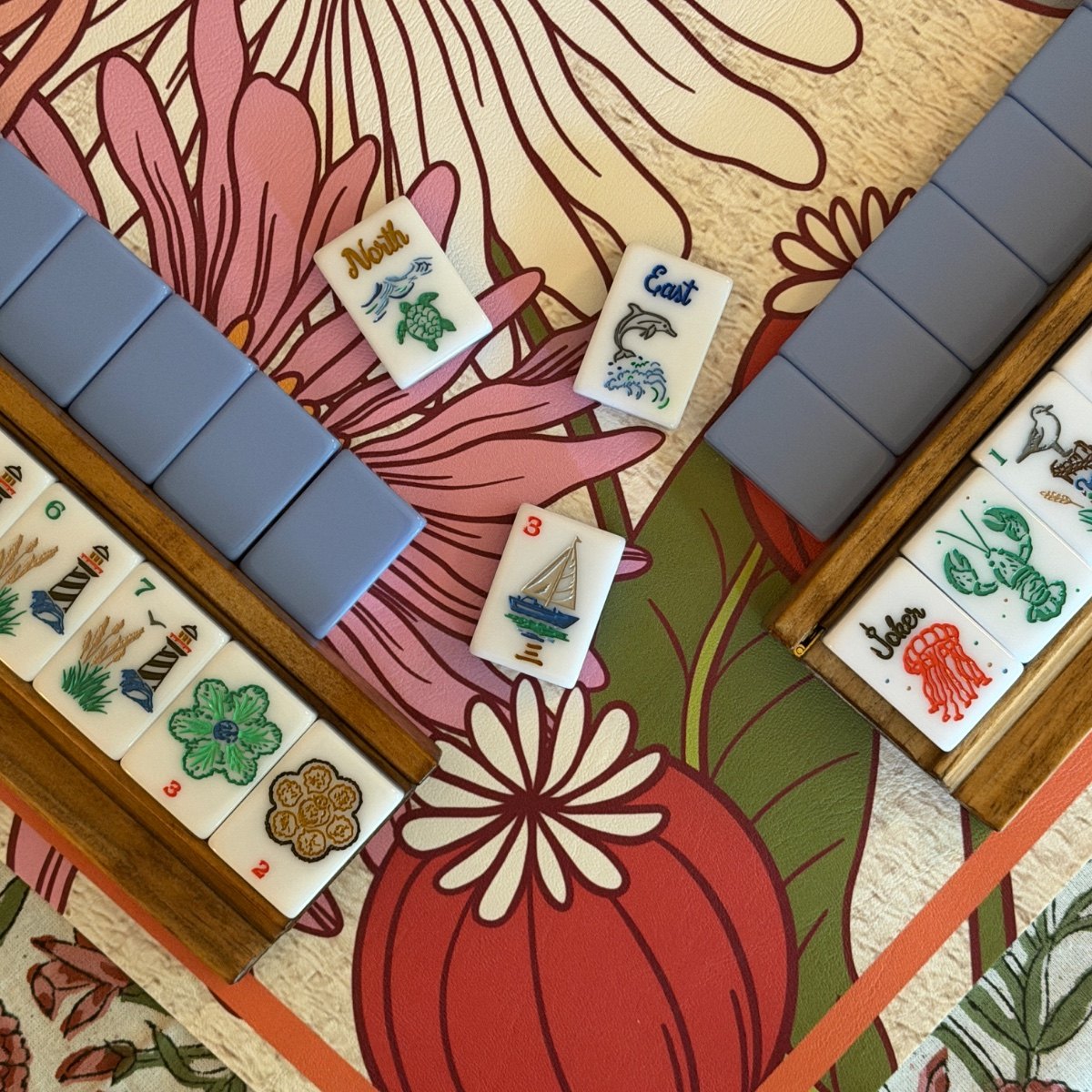 Mahjong pieces styled by a collector