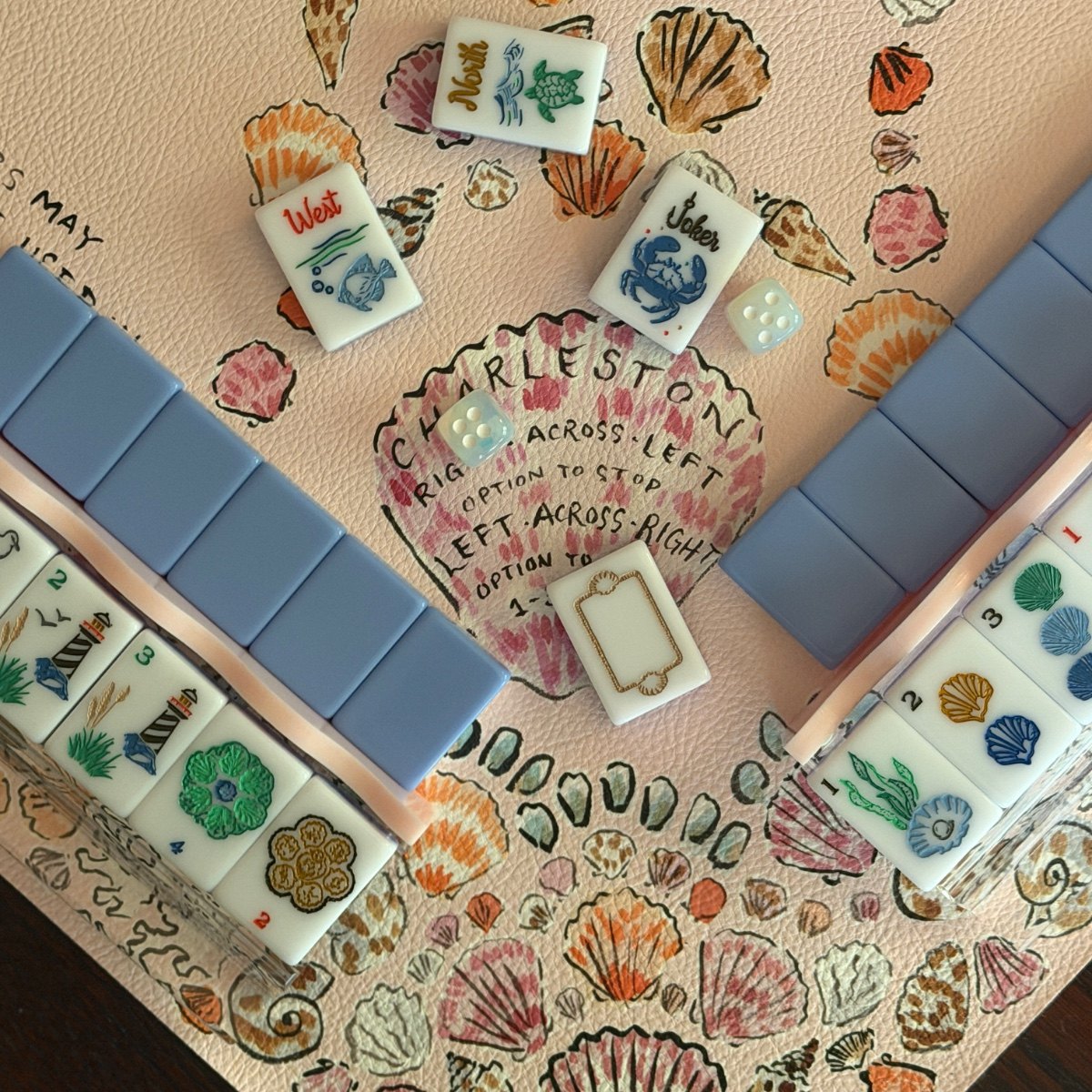 Mahjong pieces styled by a collector
