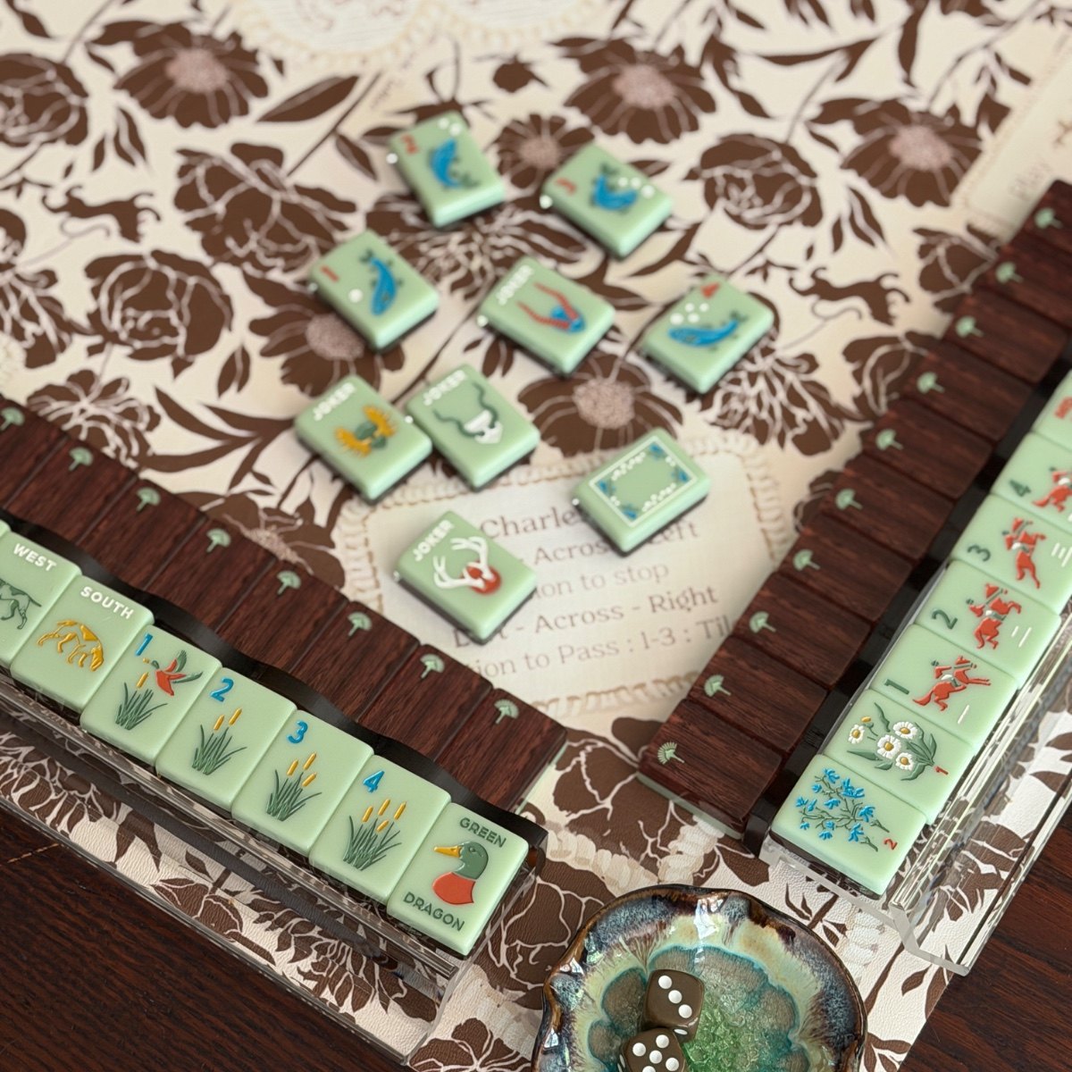 Mahjong pieces styled by a collector