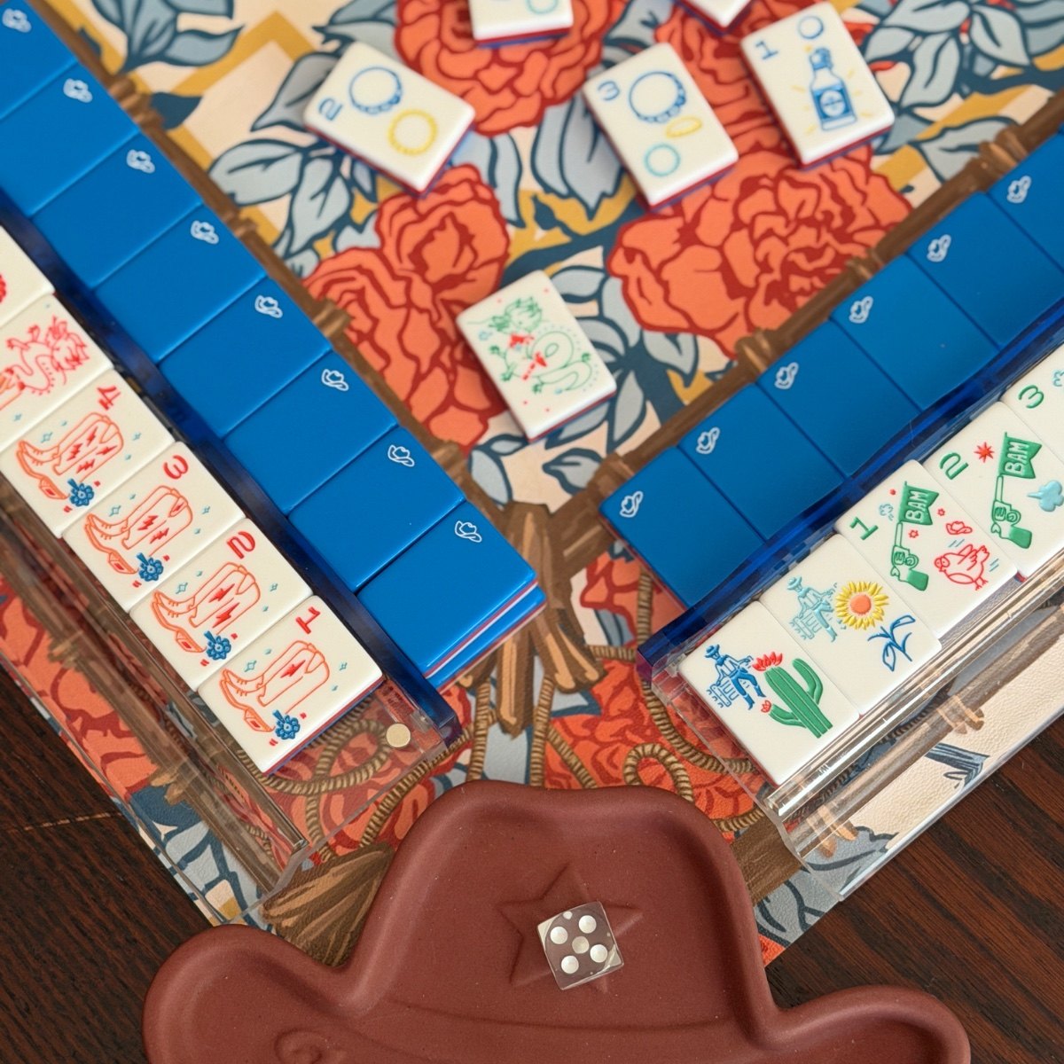Mahjong pieces styled by a collector
