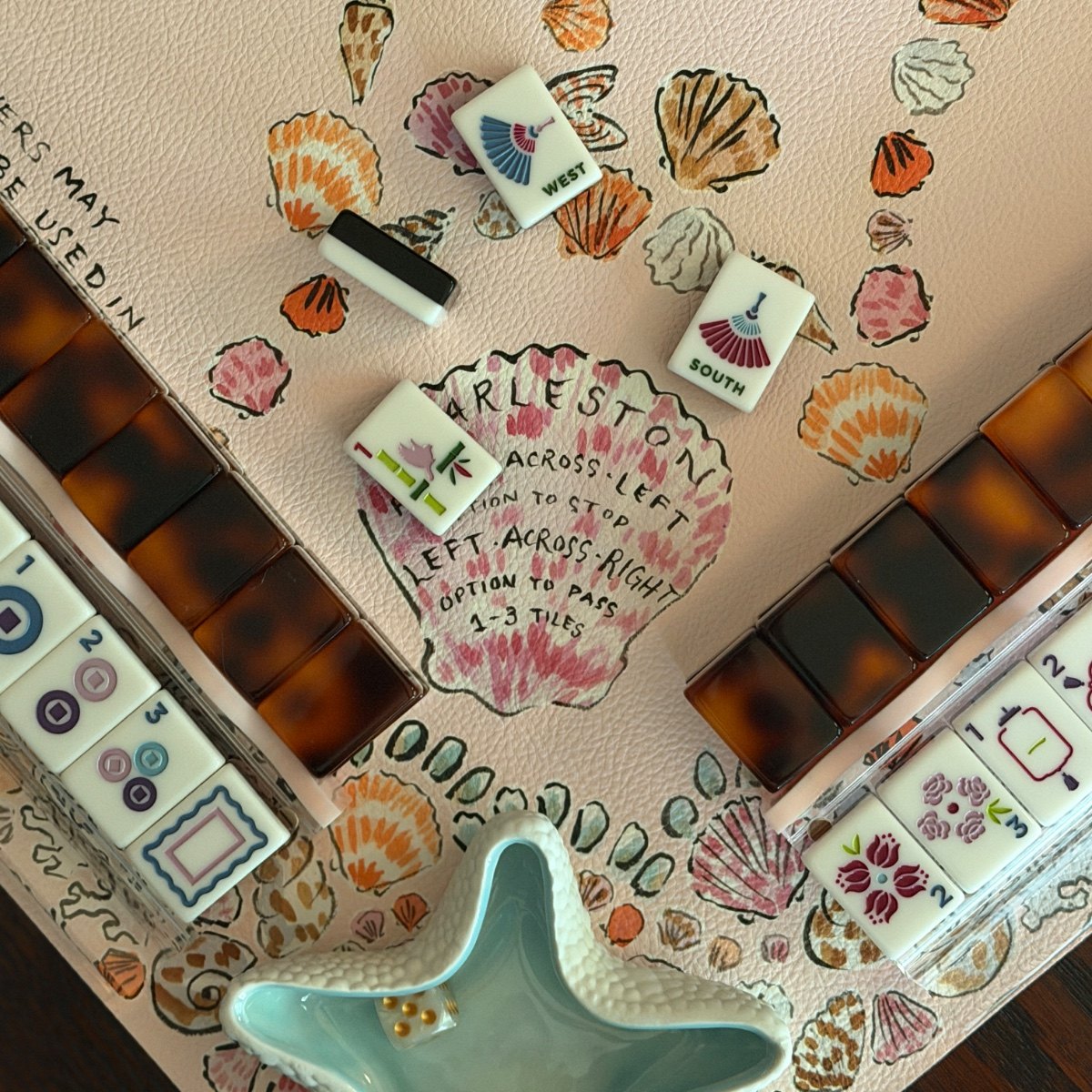 Mahjong pieces styled by a collector