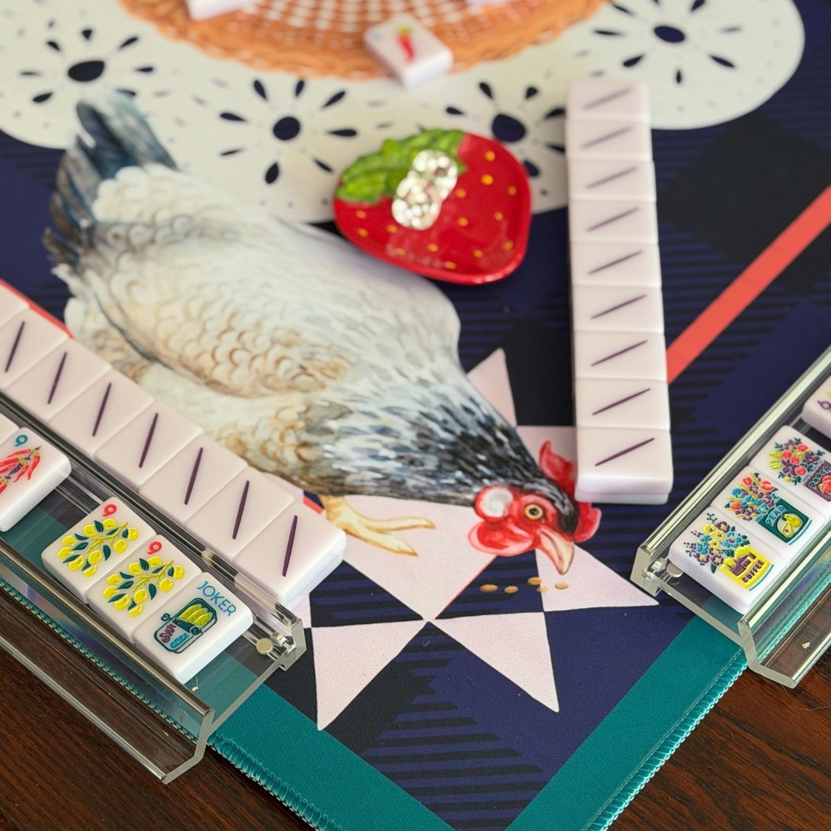 Mahjong pieces styled by a collector