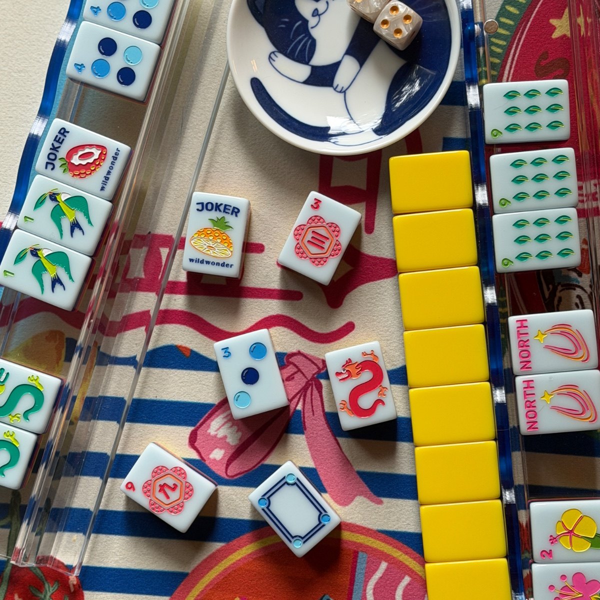 Mahjong pieces styled by a collector