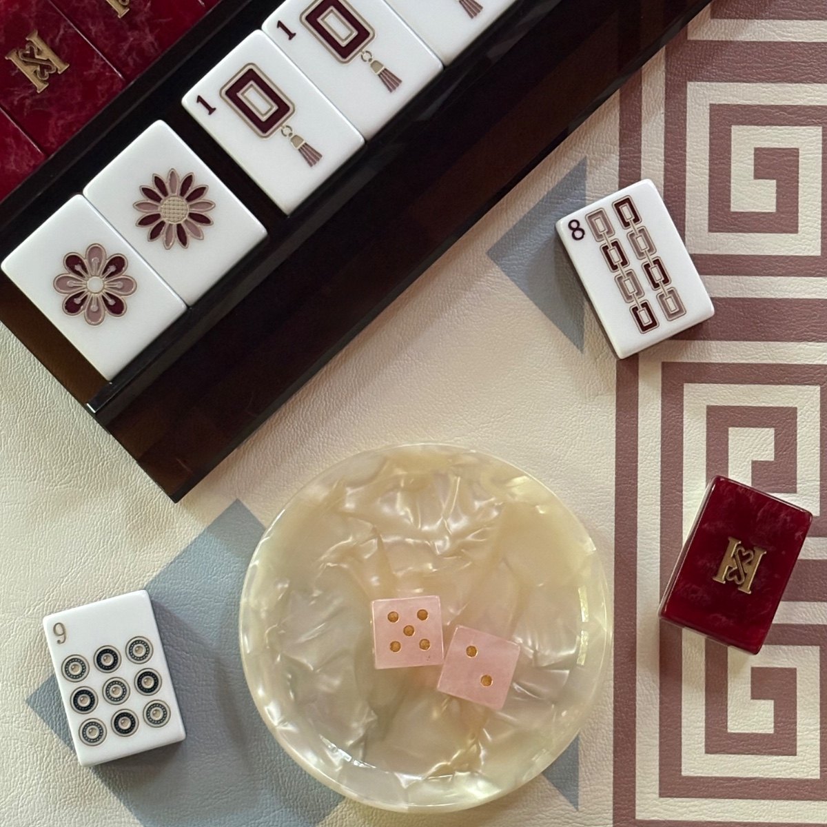 Mahjong pieces styled by Macherie Mahjong
