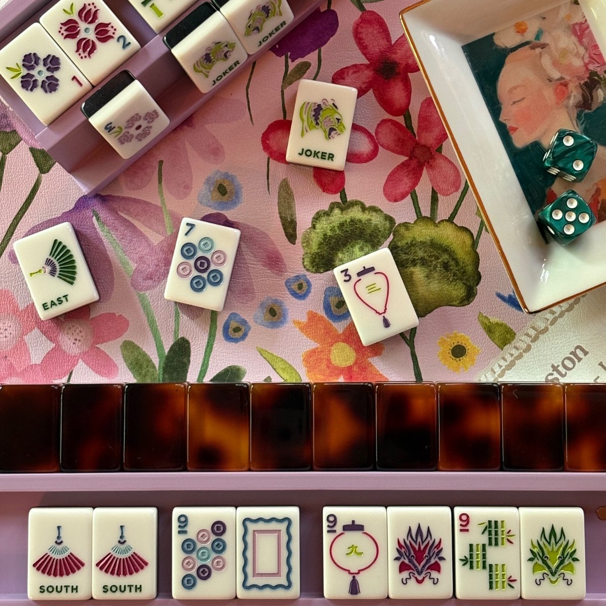 Mahjong pieces styled by Macherie Mahjong