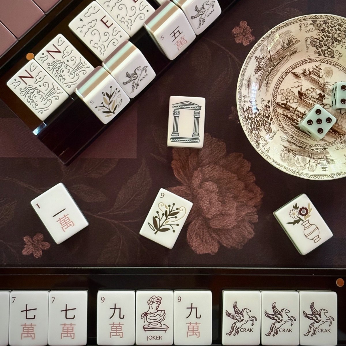 Mahjong pieces styled by Macherie Mahjong