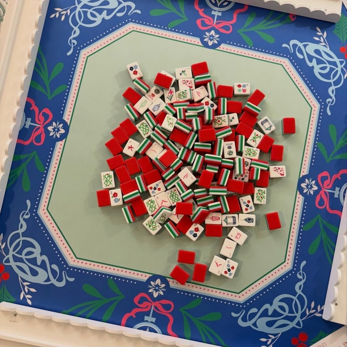 Mahjong pieces styled by a collector