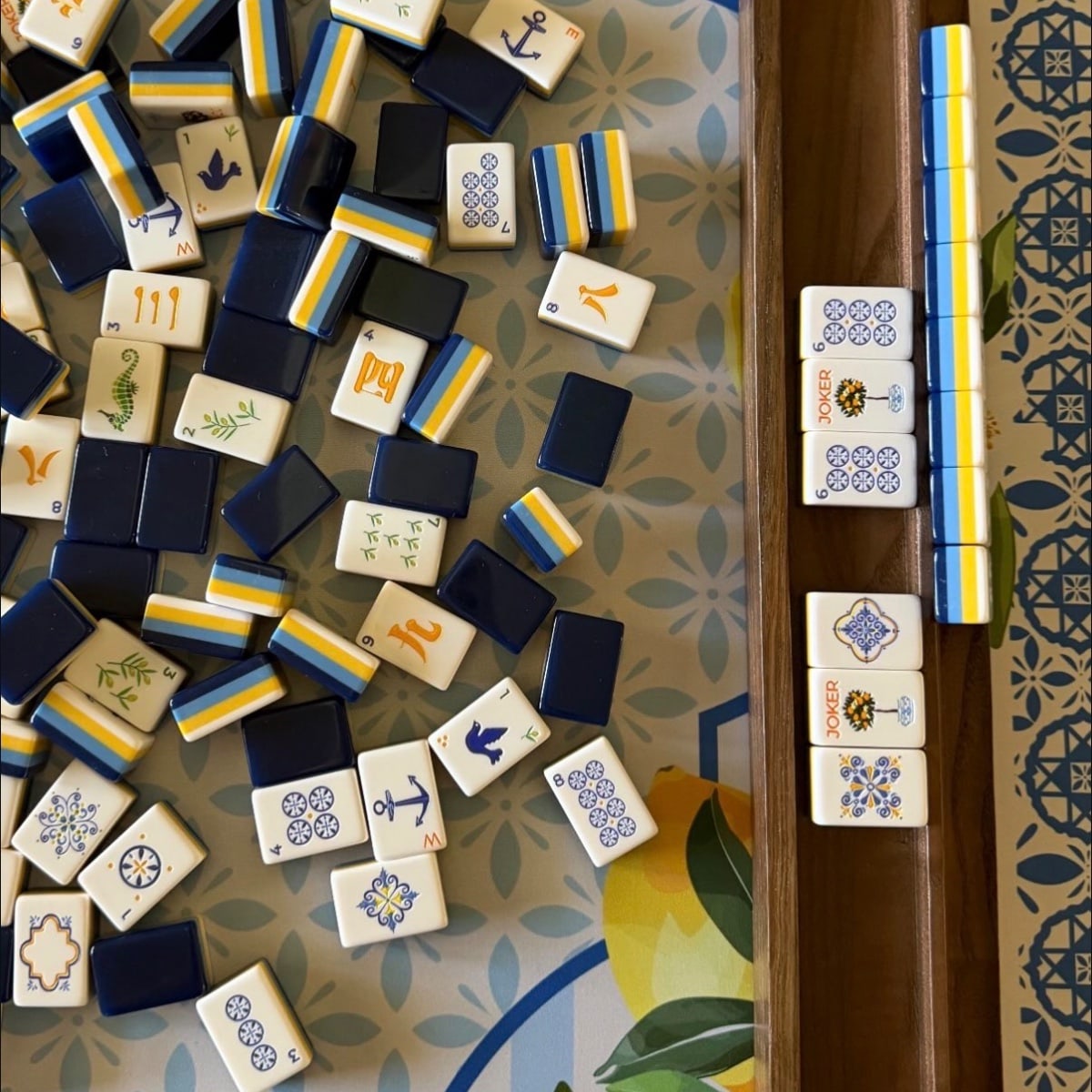 Mahjong pieces styled by a collector