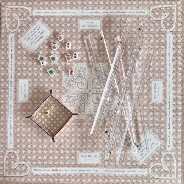 Mahjong Gaming Mat, Cannage Blonde (Rules Edition)