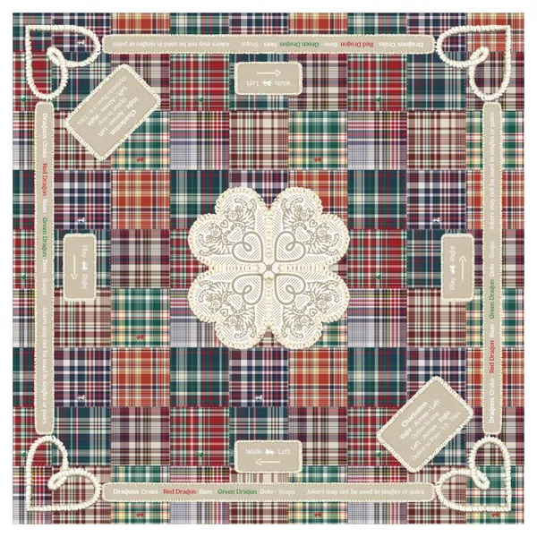 Mahjong Gaming Mat, Handbook Plaid (Rules Edition)