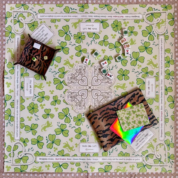 Mahjong Gaming Mat, Clovers (Rules Edition)