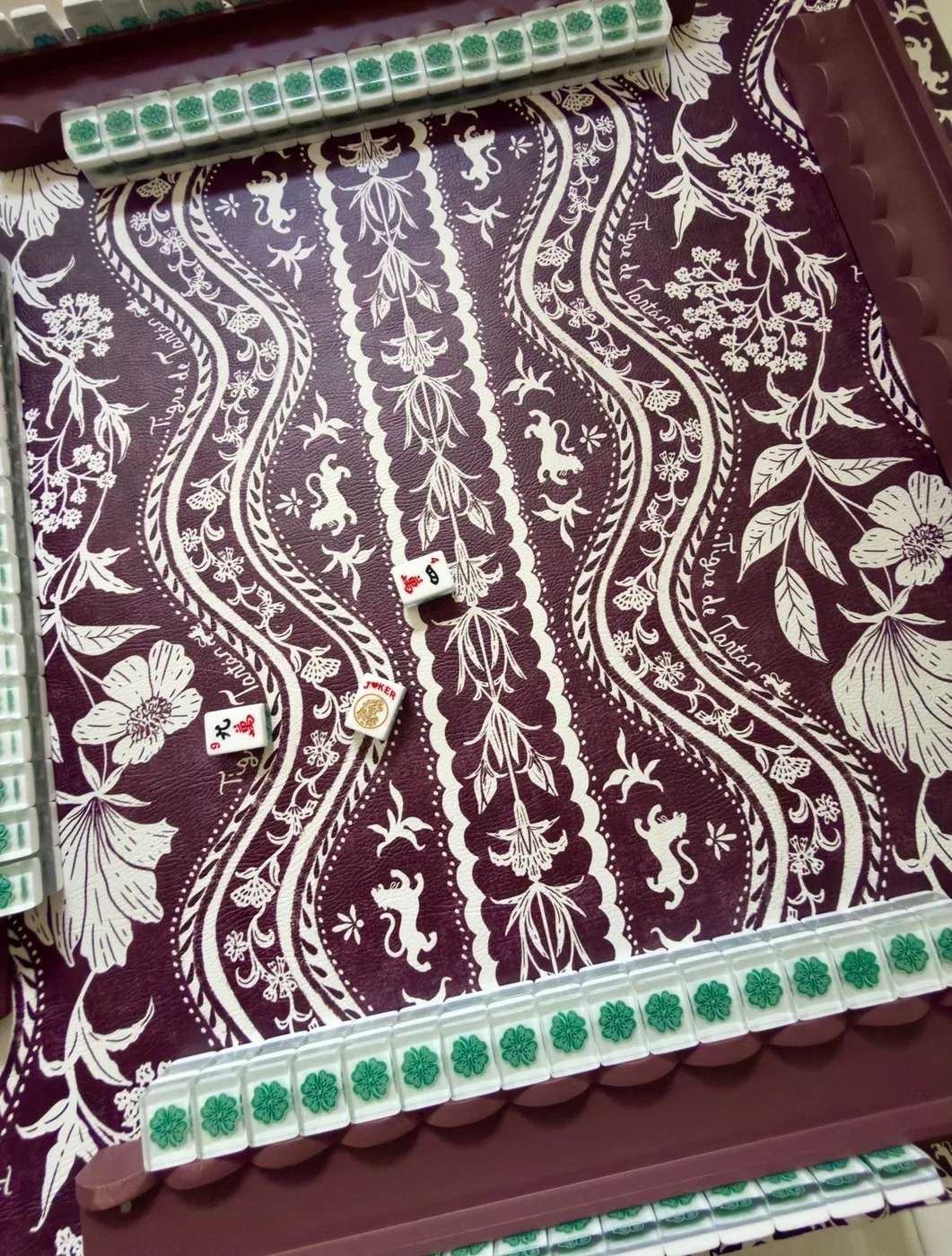 Mahjong Gaming Mat, Domino Oxblood
