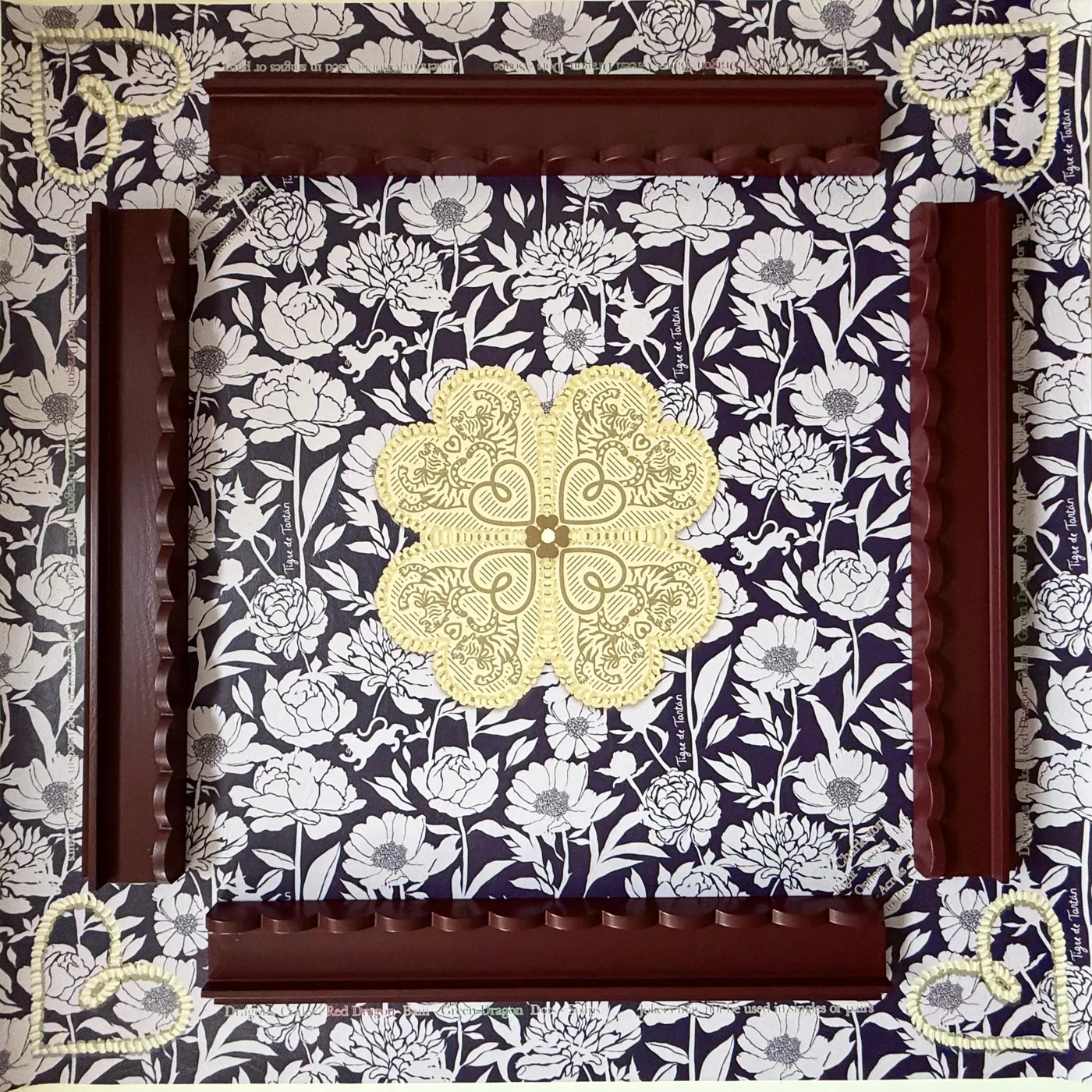 Mahjong Gaming Mat, Plum Peony (Rules Edition)