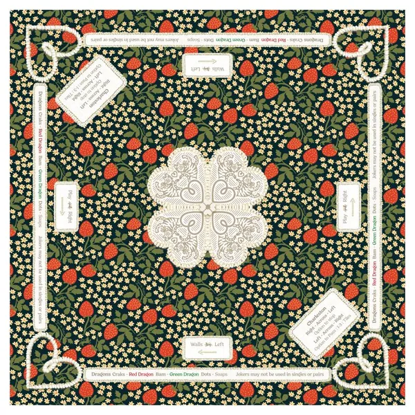 Mahjong Gaming Mat, Strawberry (Rules Edition)