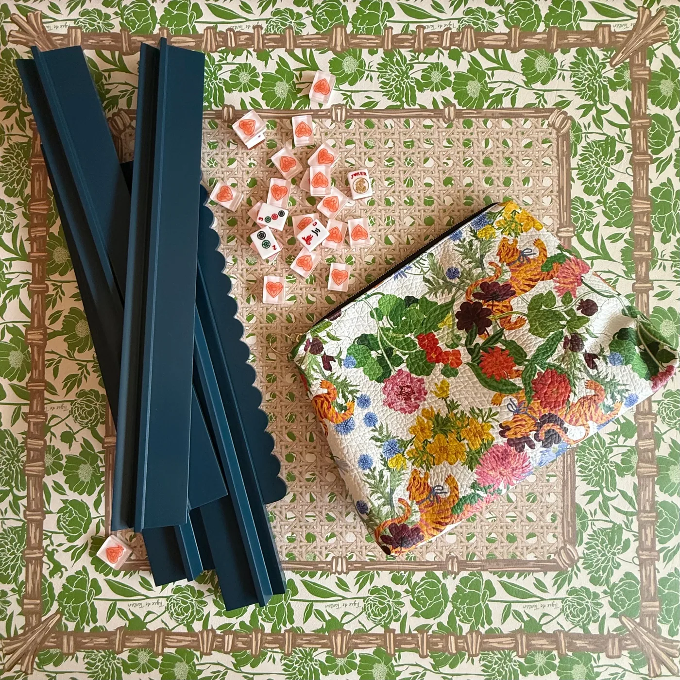 Mahjong Mat, Jade Peony