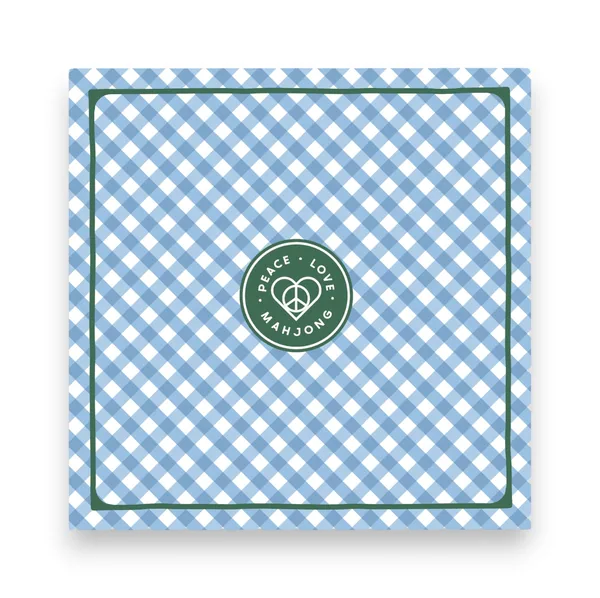 Mahjong Mats - Plaid & Stripes (Gingham - Blue Bird)