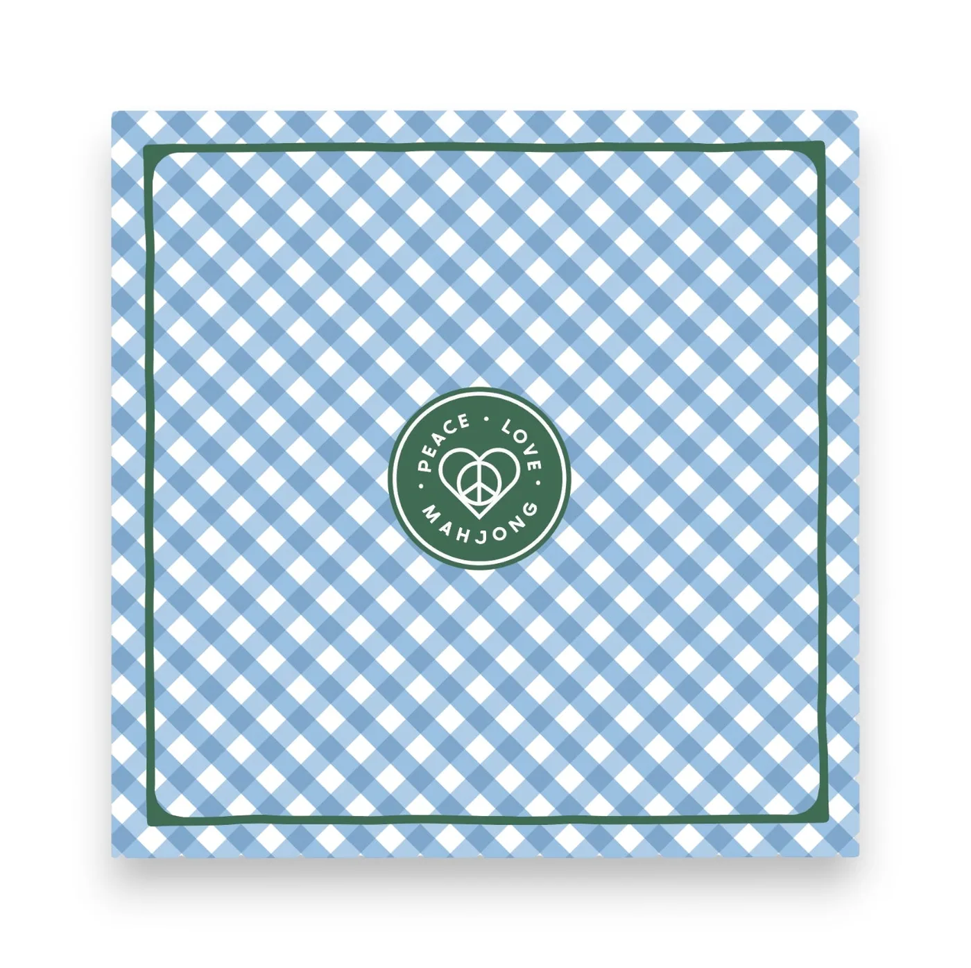 Mahjong Mats - Plaid & Stripes (Gingham - Blue Bird)