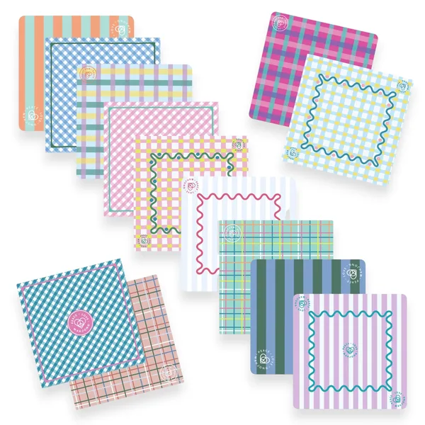 Mahjong Mats - Plaid & Stripes (Gingham - Pink Fling)