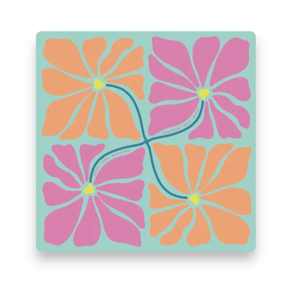 Mahjong Mats - Flowers (Flowers - Palm Beach Punch)