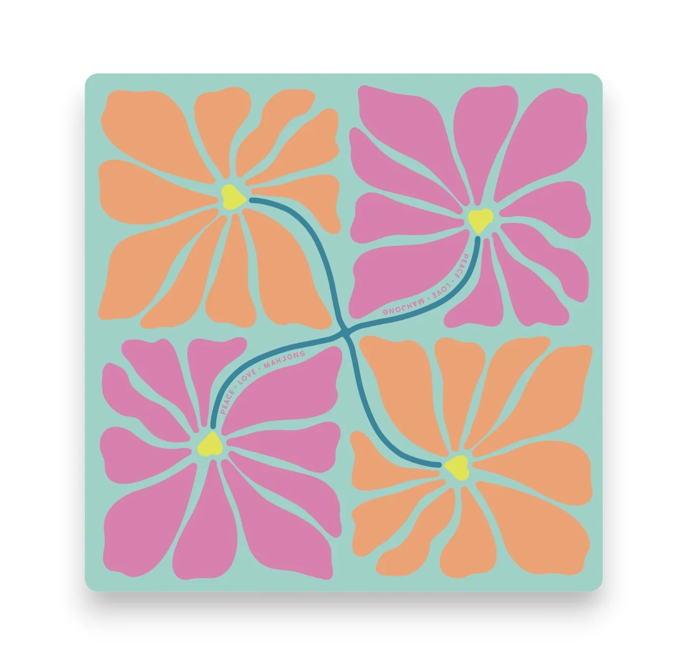 Mahjong Mats - Flowers (Flowers - Palm Beach Punch)