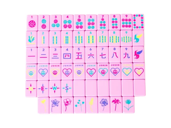 OG Pretty in Pink Mahj Tiles + Tile Pouch + Dice