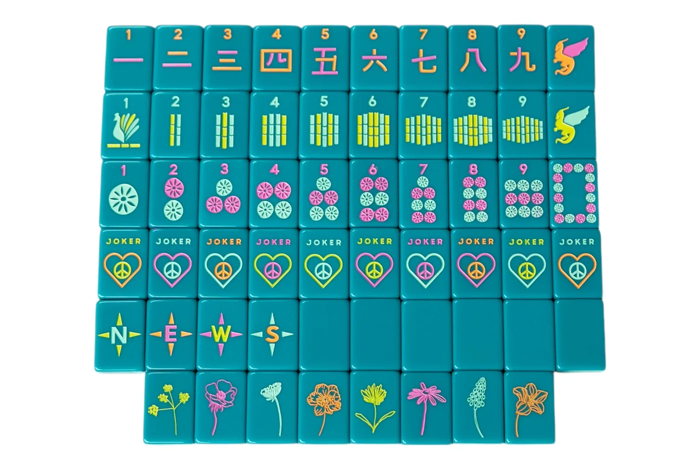 OG Mahj Tiles & Tile Bag - Totally Teal + Dice