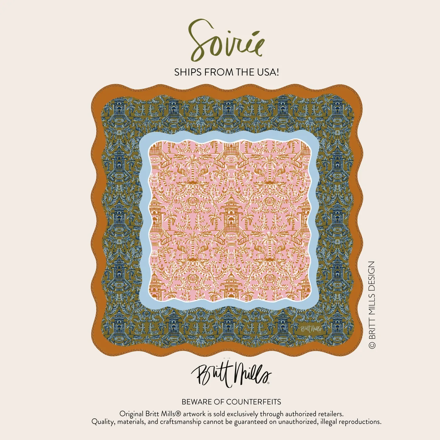 Soirée Scalloped Neoprene Mahjong Mat