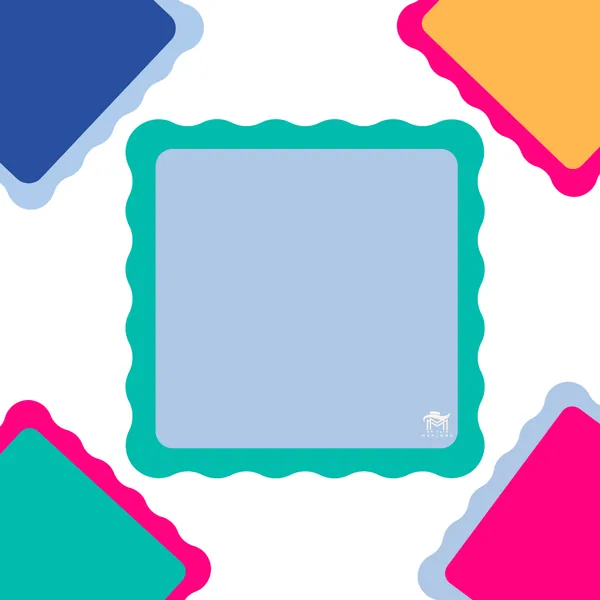 Color Wave (Standard) - Green Center / Pink Scallop