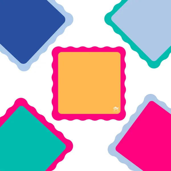 Color Wave (Mini) - Pink Center / Blue Scallop