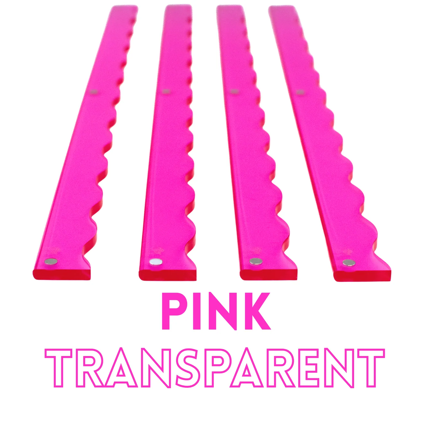 Magnetic Wavy Pusher Add-On (Set of 4) - Transparent-Pink