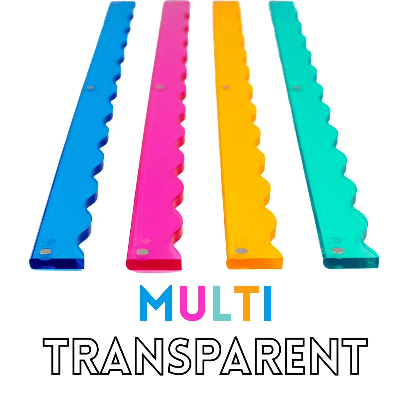 Magnetic Wavy Pusher Add-On (Set of 4) - Transparent-Multi-Color