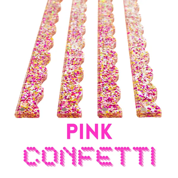 Magnetic Wavy Pusher Add-On (Set of 4) - Confetti-Pink