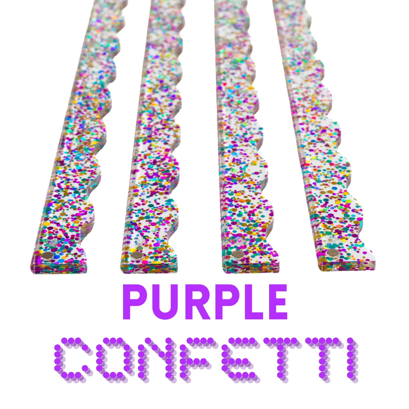 Magnetic Wavy Pusher Add-On (Set of 4) - Confetti-Purple