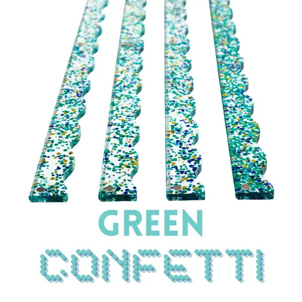 Magnetic Wavy Pusher Add-On (Set of 4) - Confetti-Green