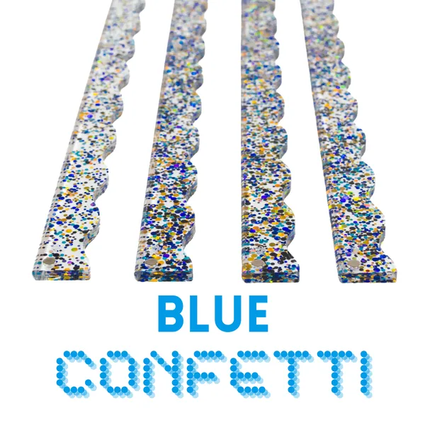 Magnetic Wavy Pusher Add-On (Set of 4) - Confetti-Blue