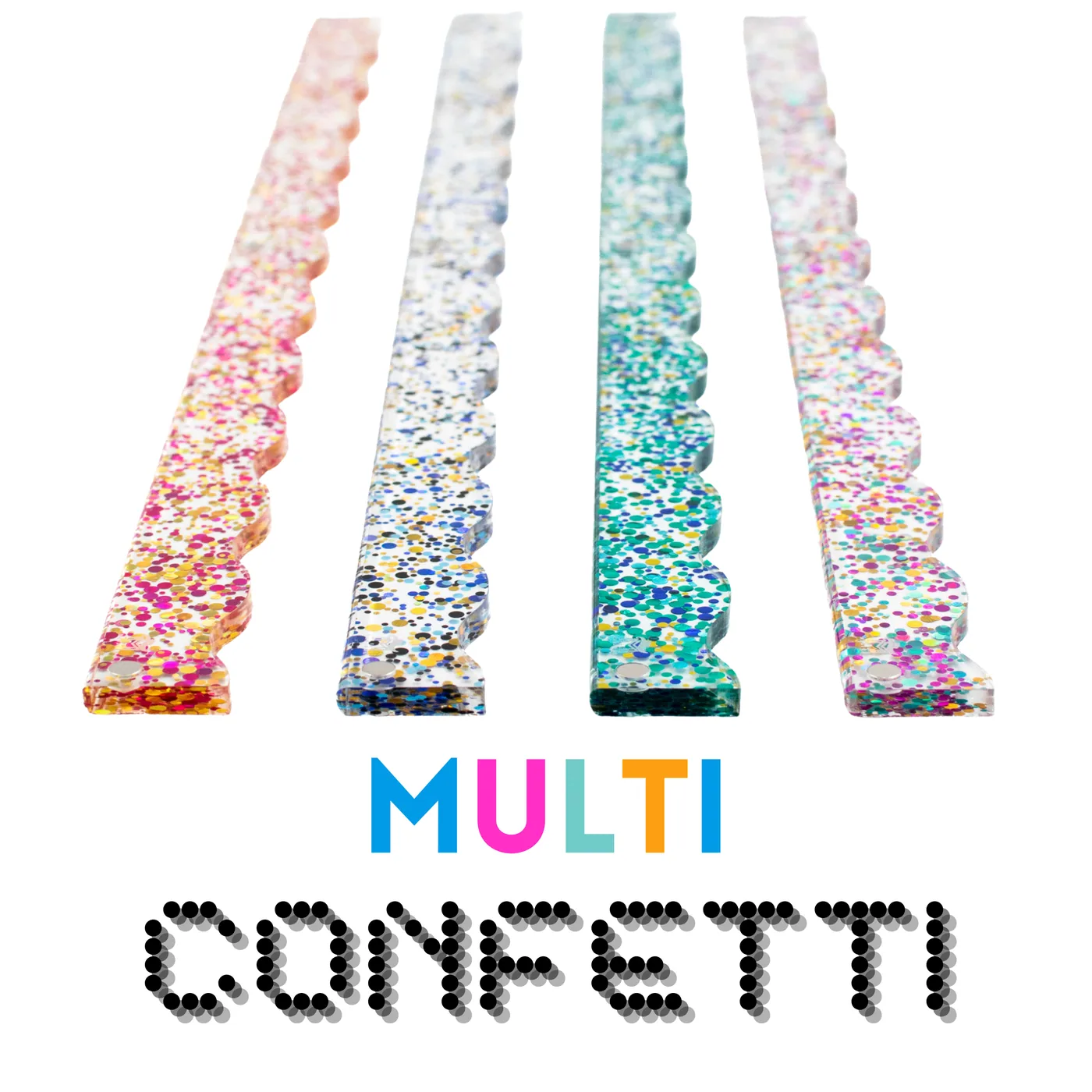 Magnetic Wavy Pusher Add-On (Set of 4) - Confetti-Multi-Color