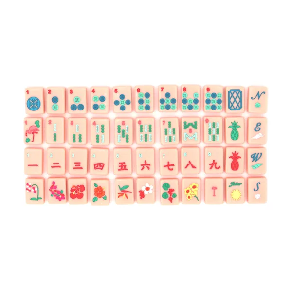 Pink Island Mahjong Tiles