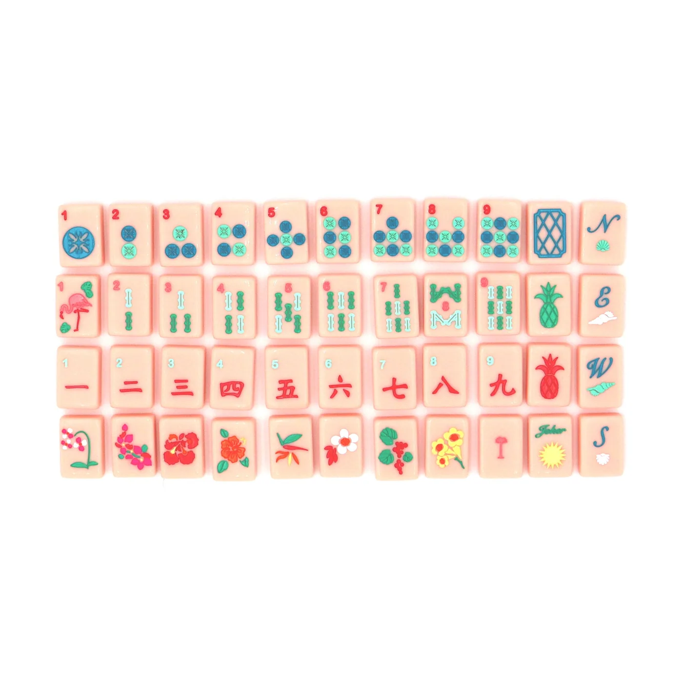 Pink Island Mahjong Tiles