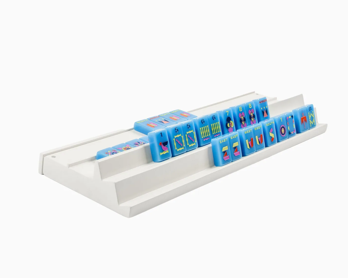 Wooden Double Mahjong Racks Set of 2 with Rack Bag