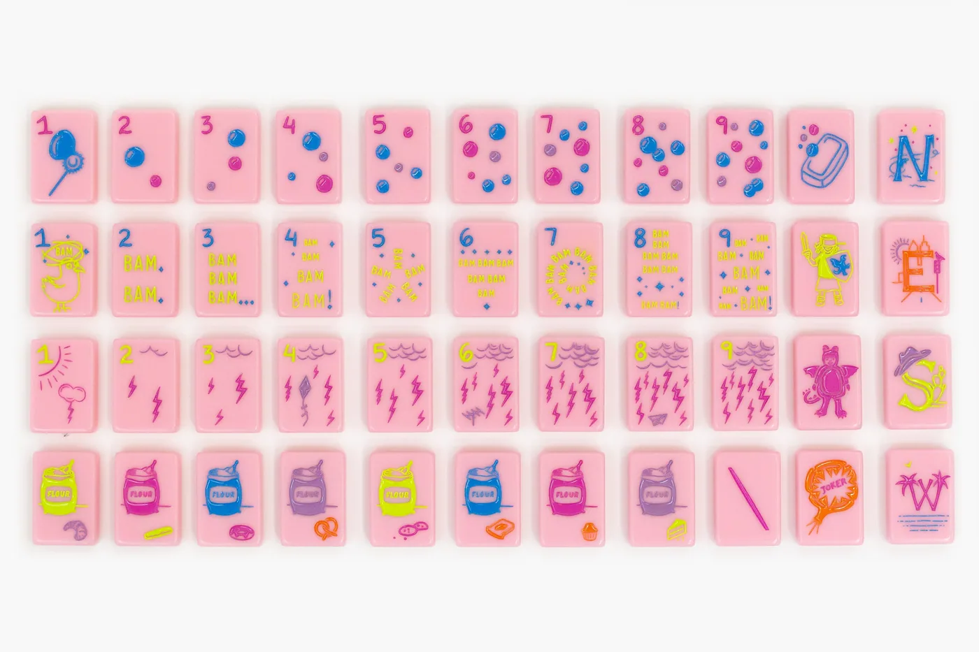 The Cheeky Line: Petal Pink Mahjong Tiles