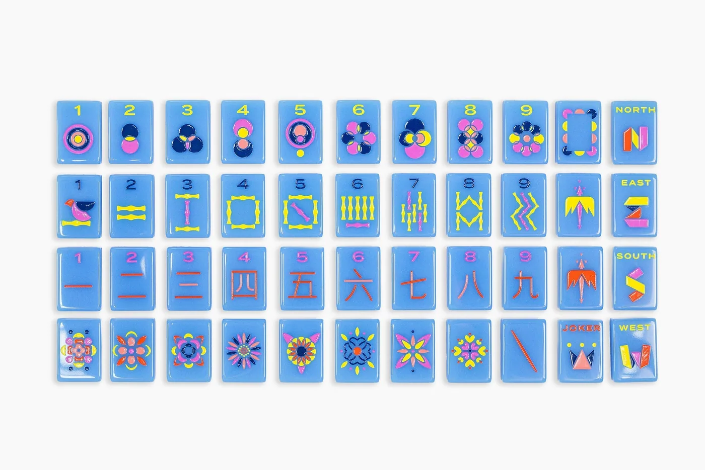 The Minimal Line: Ceylon Blue 2.0 Mahjong Tiles
