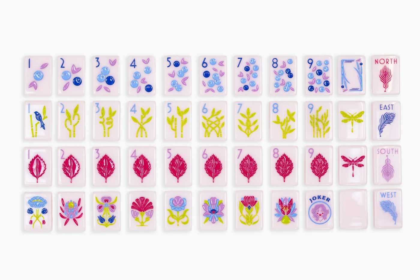 The Botanical Line: Paris Pink 2.0 Mahjong Tiles