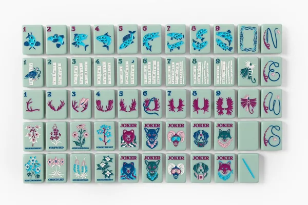 The Mountain Line: Sage Green Mahjong Tiles