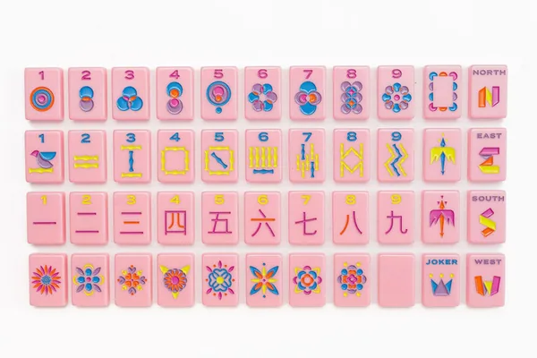 The Minimal Line: Petal Pink Mahjong Tiles