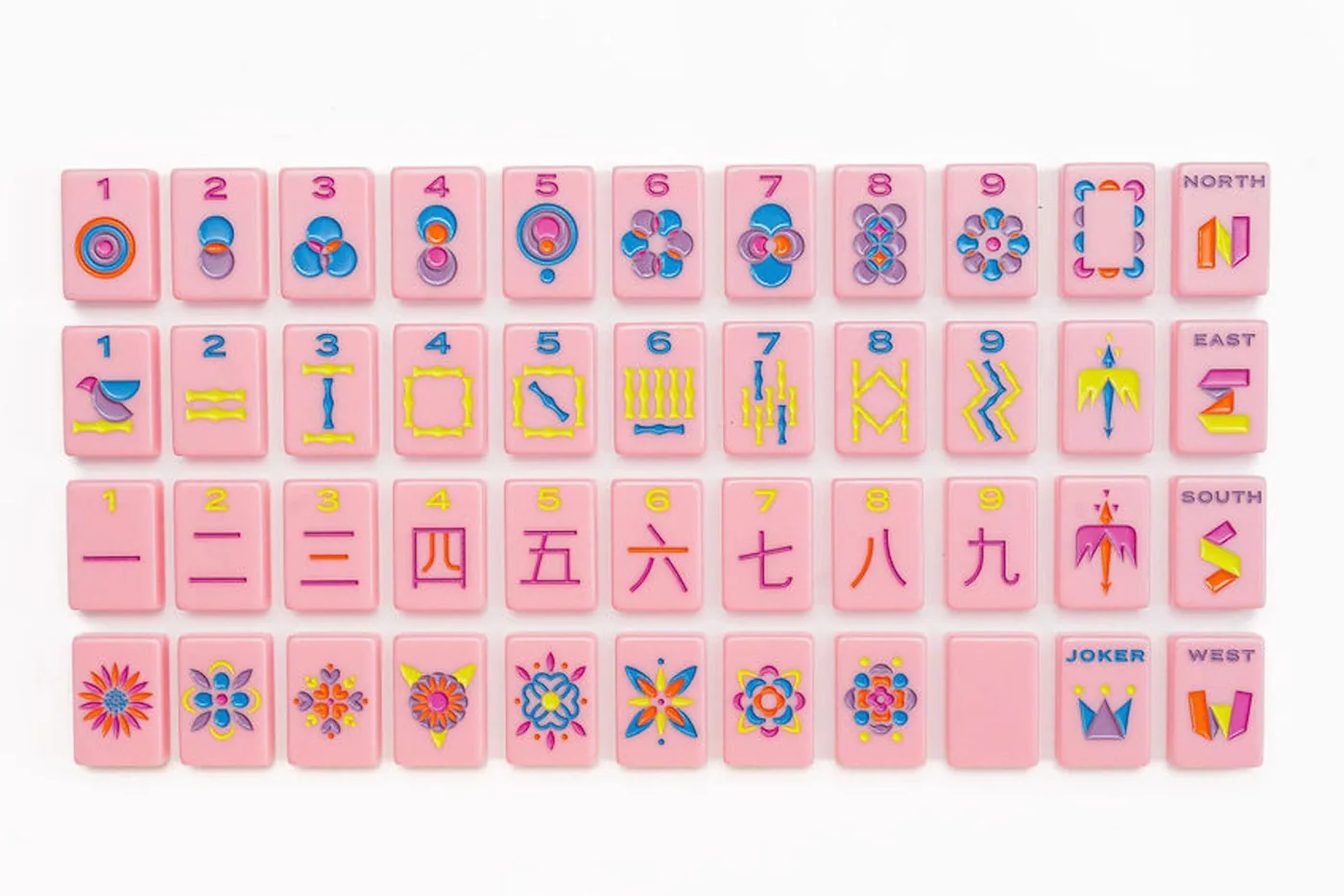 The Minimal Line: Petal Pink Mahjong Tiles