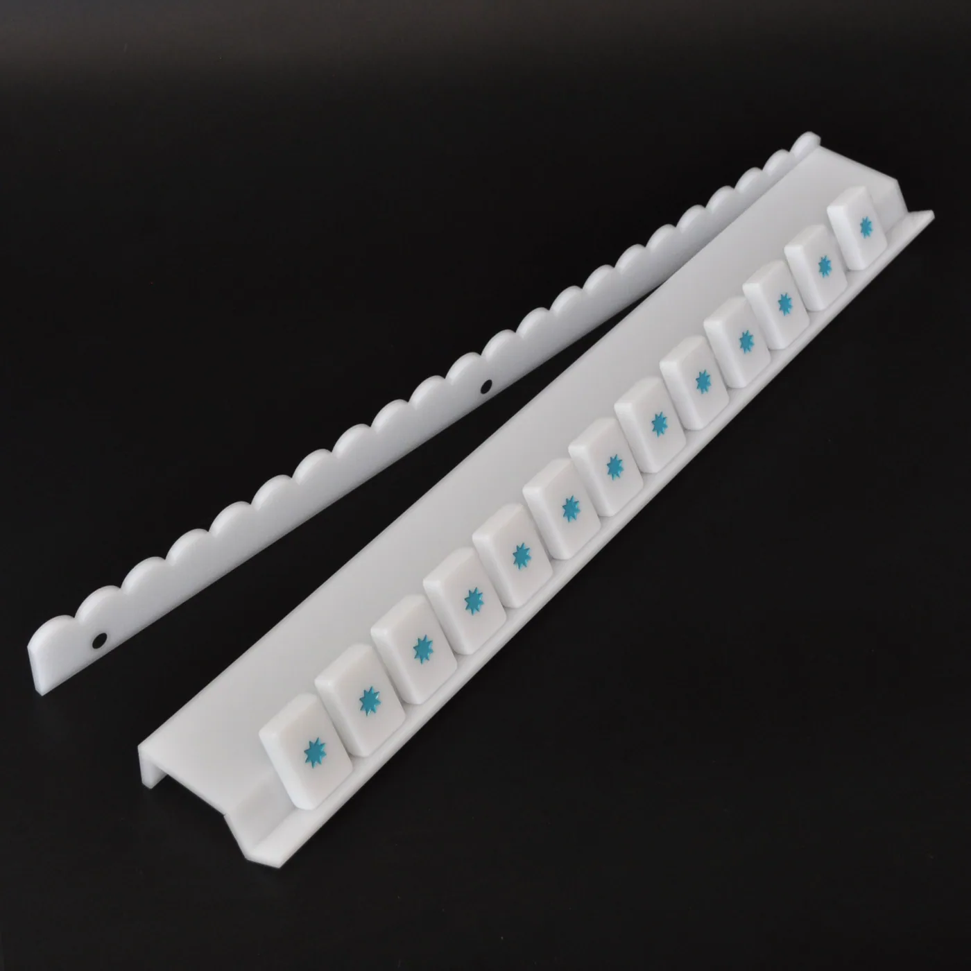 Scratch & Dent Milk Glass Collection Mahjong Rack and Pusher