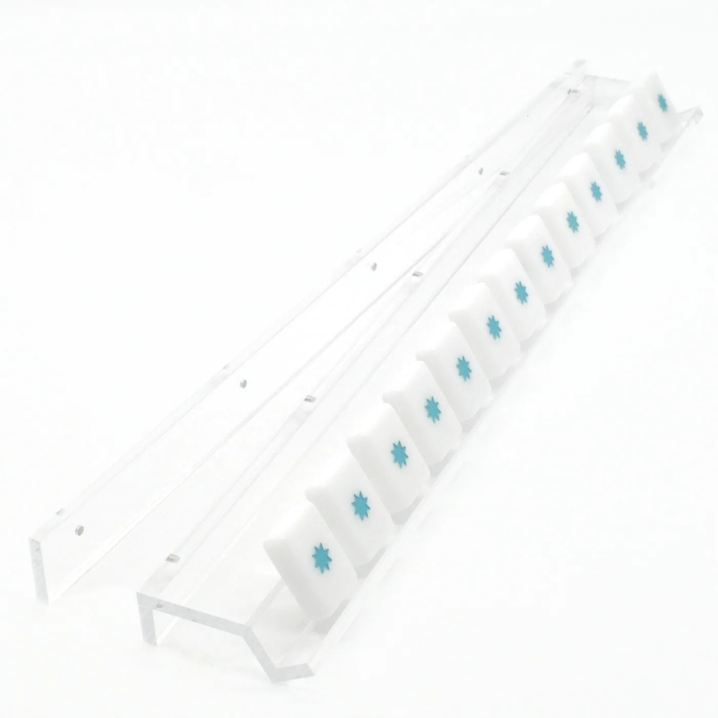 Scratch & Dent Clear Acrylic Mahjong Rack and Pusher, Set of 4