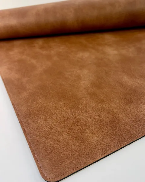 Brown Vegan Leather Mahjong Mat